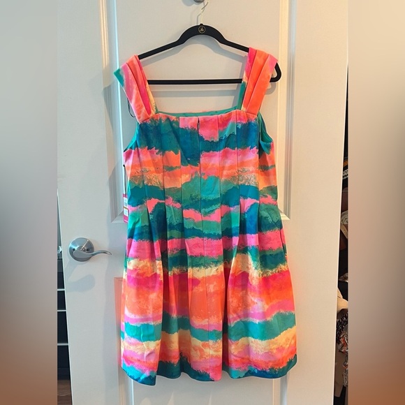 Vince Camuto Cap Sleeve Fit And Flare Multicolor Sleeveless Mini Dress - Picture 9 of 16